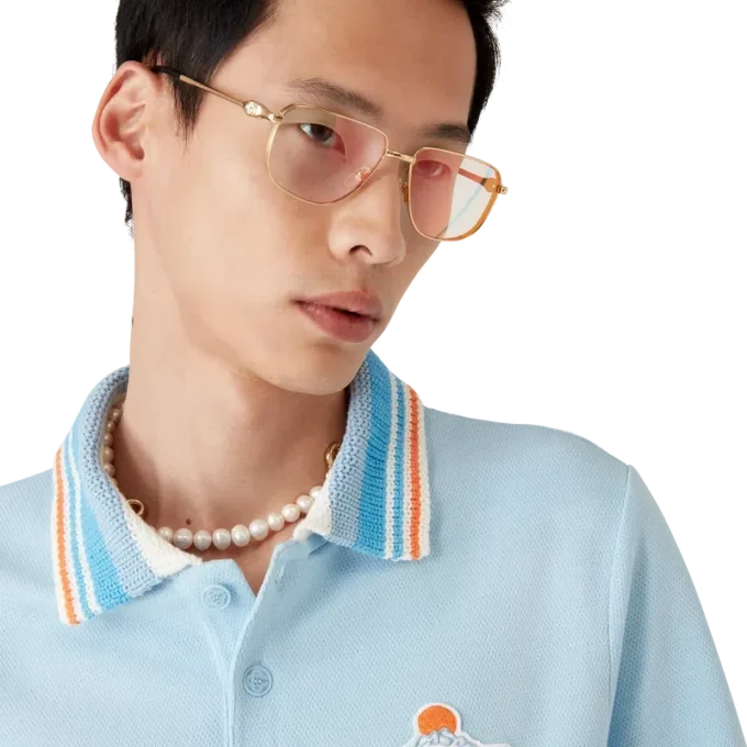 Camisas de calções de manga curta em malha piqué