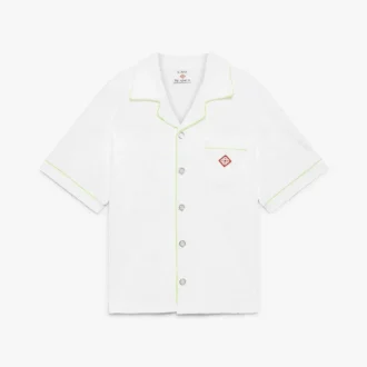 Camisas de calções em tecido de toalha branca com Monogram