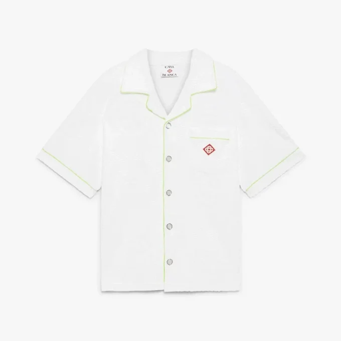 Camisas de calções em tecido de toalha branca com Monogram Camisas de calções em tecido de toalha branca com Monogram