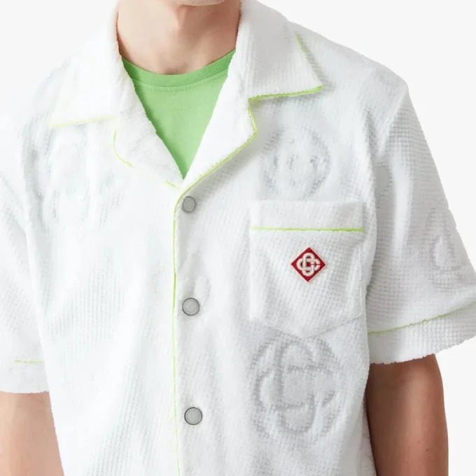 Camisas de calções em tecido de toalha branca com Monogram Camisas de calções em tecido de toalha branca com Monogram
