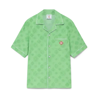 Camisas de calções em tecido de toalha com monograma
