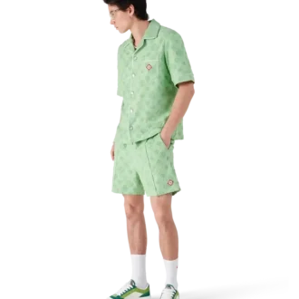Camisas de calções em tecido de toalha com monograma