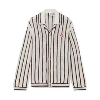 Camisas de croché de algodão às riscas