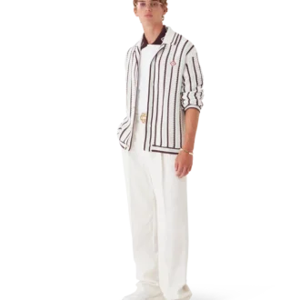Camisas de croché de algodão às riscas