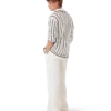 Camisas de croché de algodão às riscas Camisas de croché de algodão às riscas