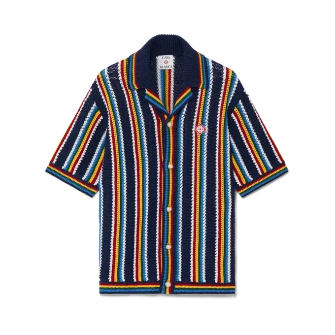 Camisas de croché às riscas Camisas de croché às riscas