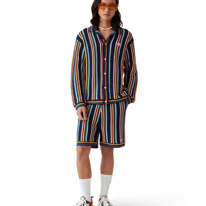 Camisas de croché às riscas