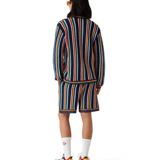 Camisas de croché às riscas