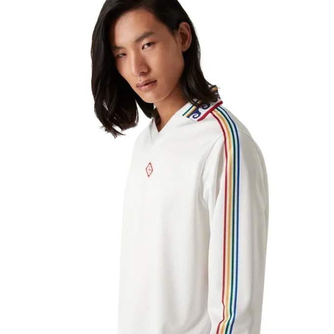 Camisas de futebol de manga comprida com monograma em jacquard Camisas de futebol de manga comprida com monograma em jacquard