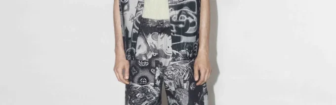 Calças de ganga de perna reta Rave Collage