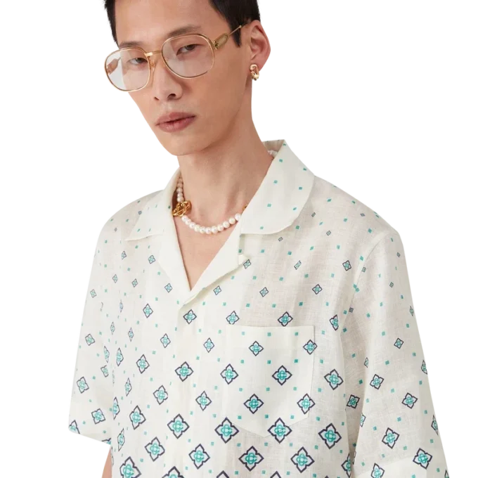 Camisas de linho com monograma em degradê Camisas de linho com monograma em degradê