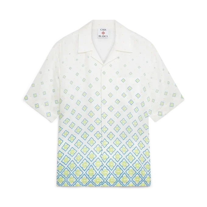 Camisas de linho de manga curta com monograma degradê Camisas de linho de manga curta com monograma degradê