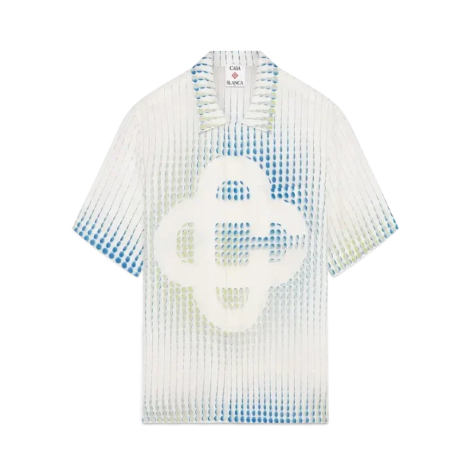 Camisas de linho de manga curta com pontos Camisas de linho de manga curta com pontos
