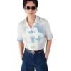 Camisas de linho de manga curta com pontos Camisas de linho de manga curta com pontos