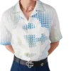 Camisas de linho de manga curta com pontos Camisas de linho de manga curta com pontos