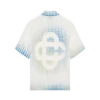 Camisas de linho de manga curta com pontos Camisas de linho de manga curta com pontos