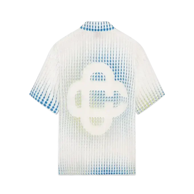 Camisas de linho de manga curta com pontos Camisas de linho de manga curta com pontos
