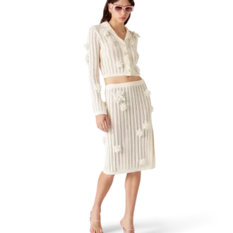 Camisas de malha com renda floral Camisas de malha com renda floral