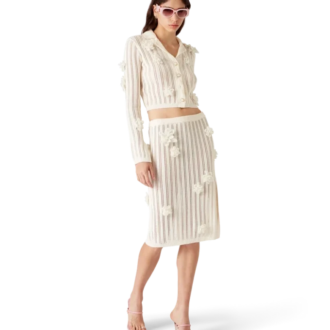 Camisas de malha com renda floral