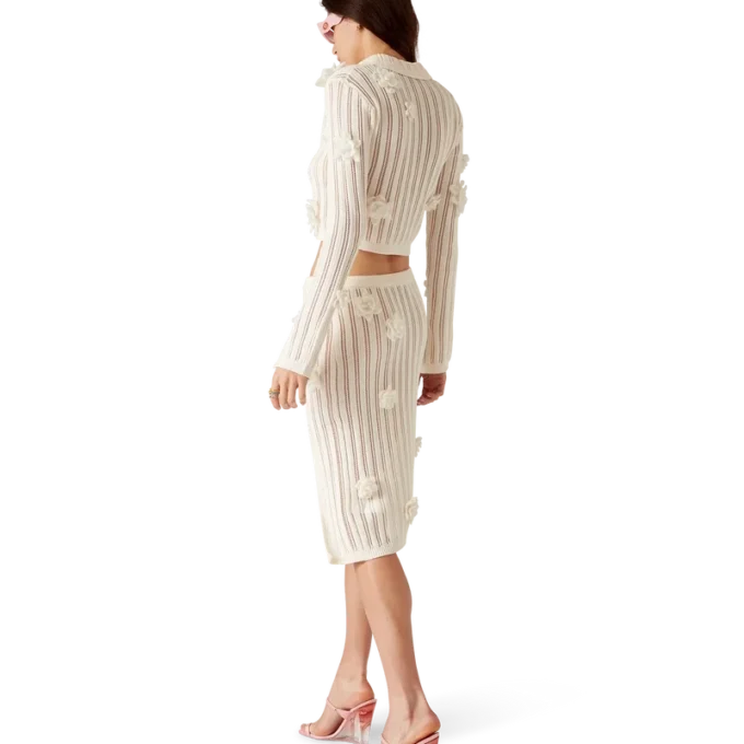 Camisas de malha com renda floral