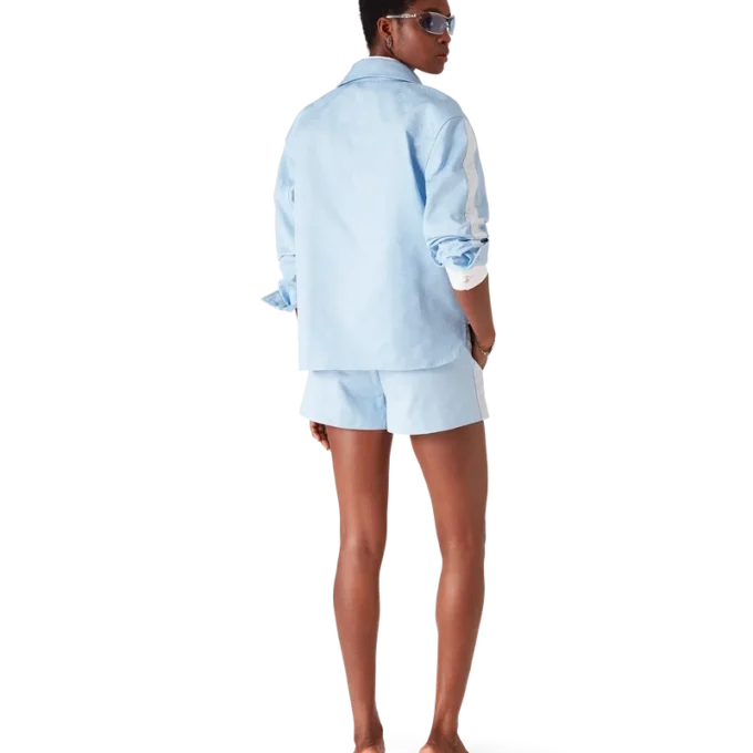 Camisas de manga comprida com monograma azul Camisas de manga comprida com monograma azul