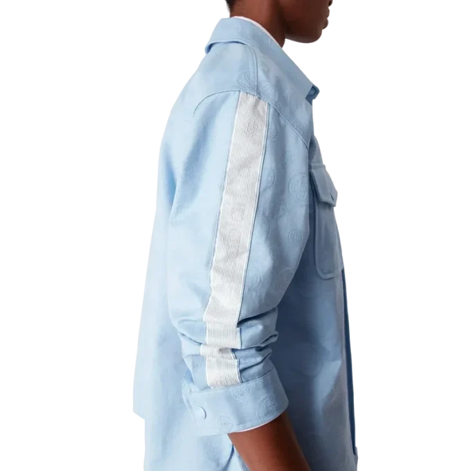 Camisas de manga comprida com monograma azul Camisas de manga comprida com monograma azul
