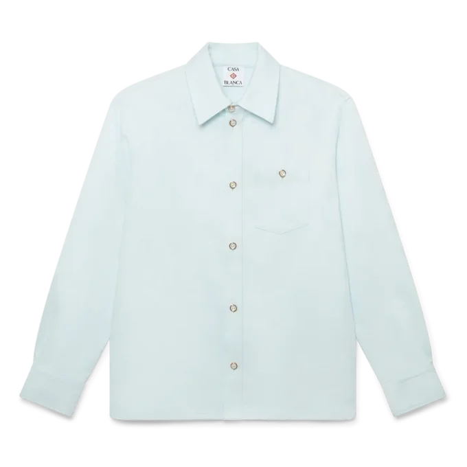 Camisas de manga comprida com monograma em algodão Camisas de manga comprida com monograma em algodão