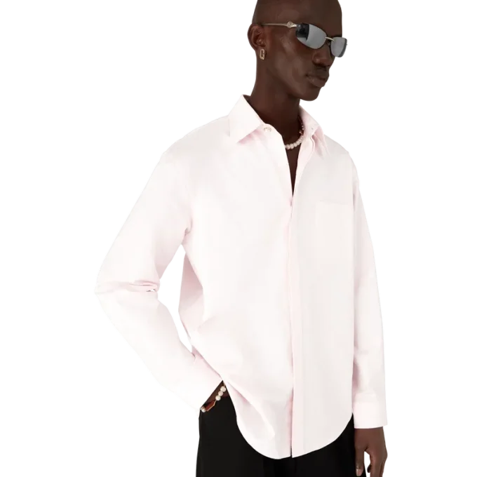 Camisas de manga comprida com monograma em algodão Camisas de manga comprida com monograma em algodão