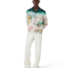 Camisas de manga comprida em sarja de seda com padrão floral Camisas de manga comprida em sarja de seda com padrão floral