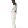Camisas de manga comprida em sarja de seda com padrão floral Camisas de manga comprida em sarja de seda com padrão floral