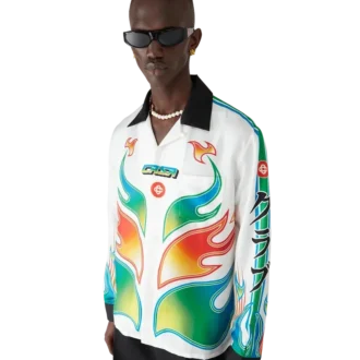 Camisas de manga comprida em sarja de seda Flame Laurel