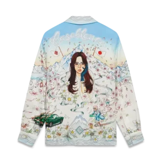 Camisas de manga comprida em sarja de seda L’hiver Fleuri