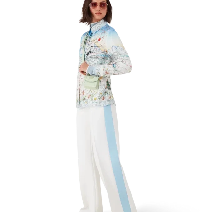 Camisas de manga comprida em sarja de seda L’hiver Fleuri