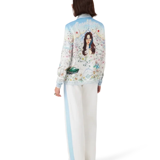 Camisas de manga comprida em sarja de seda L’hiver Fleuri