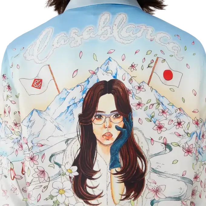Camisas de manga comprida em sarja de seda L’hiver Fleuri