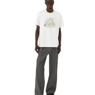 Camisas de manga curta com estampado da loja de Paris