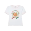 Camisas de manga curta com gola em V e mascote laranja Camisas de manga curta com gola em V e mascote laranja