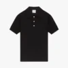 Camisas de manga curta com monograma em ponto de malha preto Camisas de manga curta com monograma em ponto de malha preto