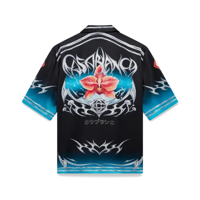 Camisas de manga curta em cetim de seda Blades Camisas de manga curta em cetim de seda Blades
