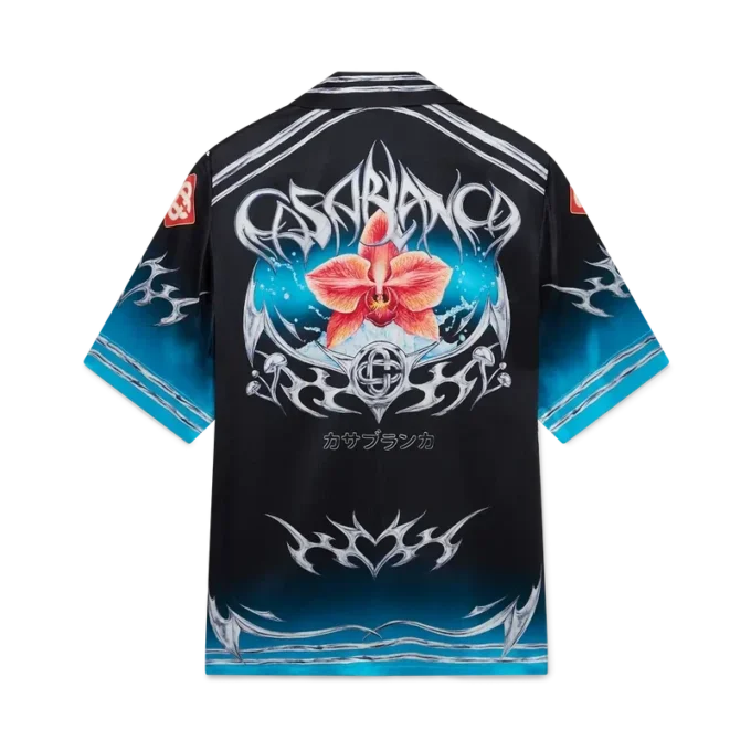 Camisas de manga curta em cetim de seda Blades Camisas de manga curta em cetim de seda Blades