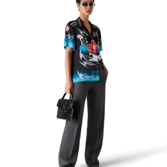 Camisas de manga curta em cetim de seda Blades