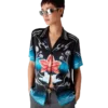 Camisas de manga curta em cetim de seda Blades Camisas de manga curta em cetim de seda Blades