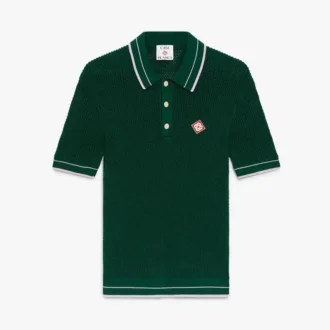 Camisas de manga curta em croché verde