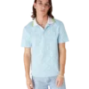 Camisas de manga curta em jacquard azul claro Camisas de manga curta em jacquard azul claro