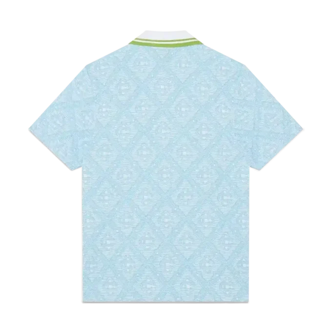 Camisas de manga curta em jacquard azul claro Camisas de manga curta em jacquard azul claro
