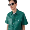 Camisas de manga curta em pele