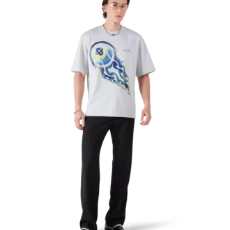 Camisas de manga curta oversized com bola de ténis em chamas