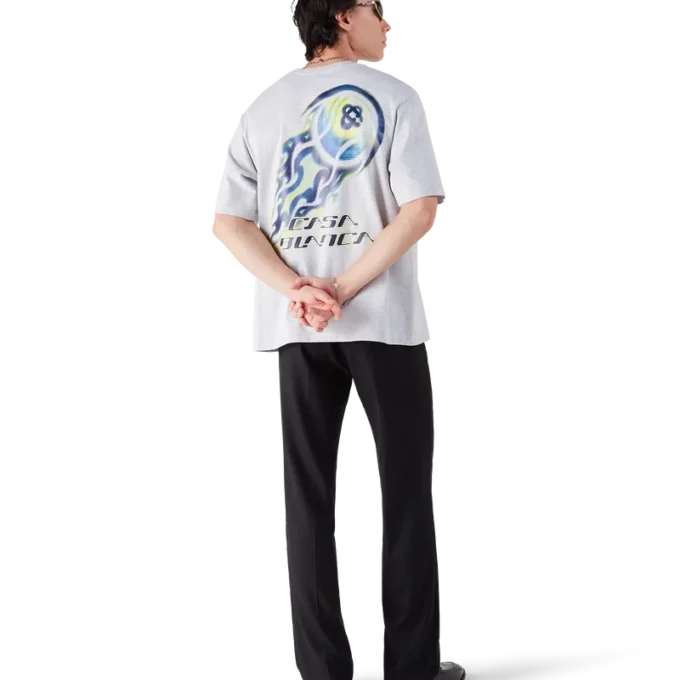 Camisas de manga curta oversized com bola de ténis em chamas Camisas de manga curta oversized com bola de ténis em chamas