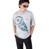 Camisas de manga curta oversized com bola de ténis em chamas Camisas de manga curta oversized com bola de ténis em chamas