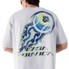 Camisas de manga curta oversized com bola de ténis em chamas Camisas de manga curta oversized com bola de ténis em chamas